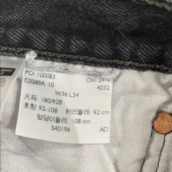 Levi's 501 Men's Original Fit Jeans Black Charcoal Wash Button Fly Straight 36 - Picture 9 of 11